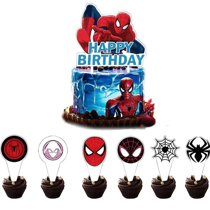 ปลั๊กตกแต่งเค้ก Spider-Man ของเล่นวันเกิดเด็ก thumbnail 3