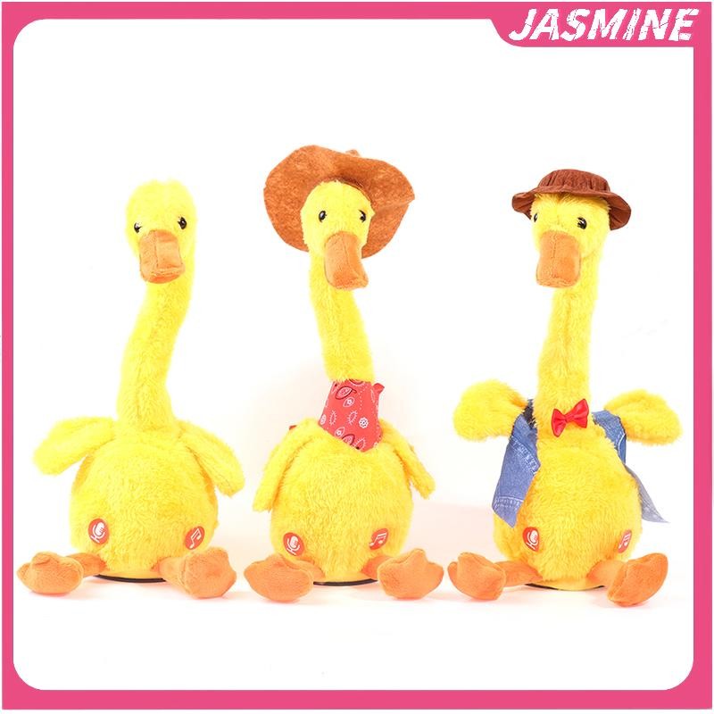 Byth Dancing Duck ของเล่นตุ๊กตาอิเล็กทรอนิกส์ ทําซ้ํา Talking Sing Record Voice ชาร์จ usb byth