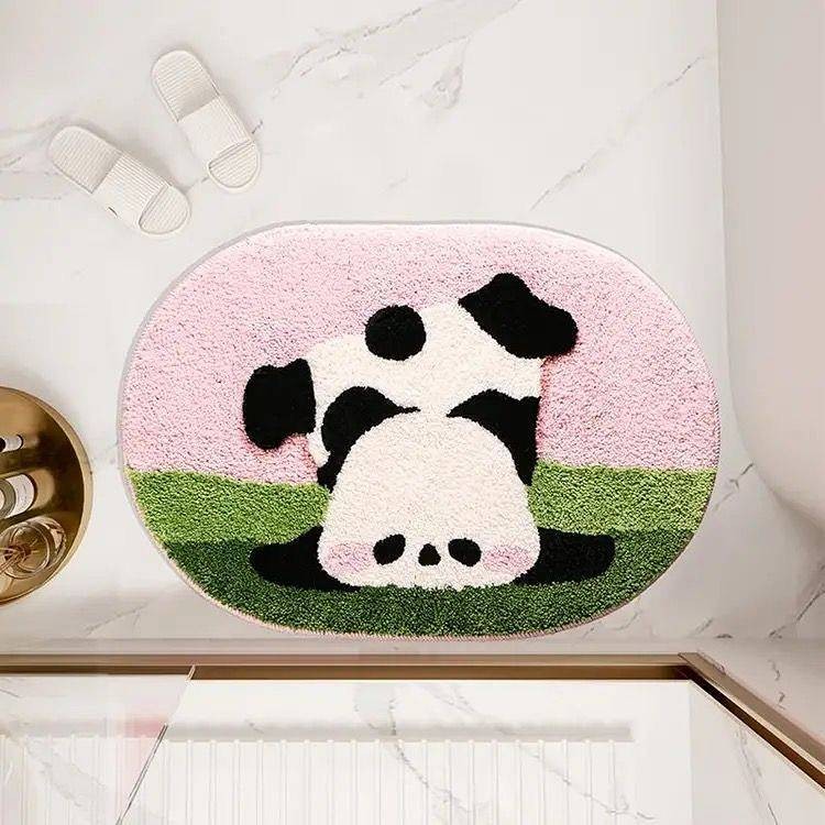 Home Bathroom Absorbent Bathroom Door Mat Toilet Door Carpet Lovely Bedroom Cartoon Cashmere Carpet 