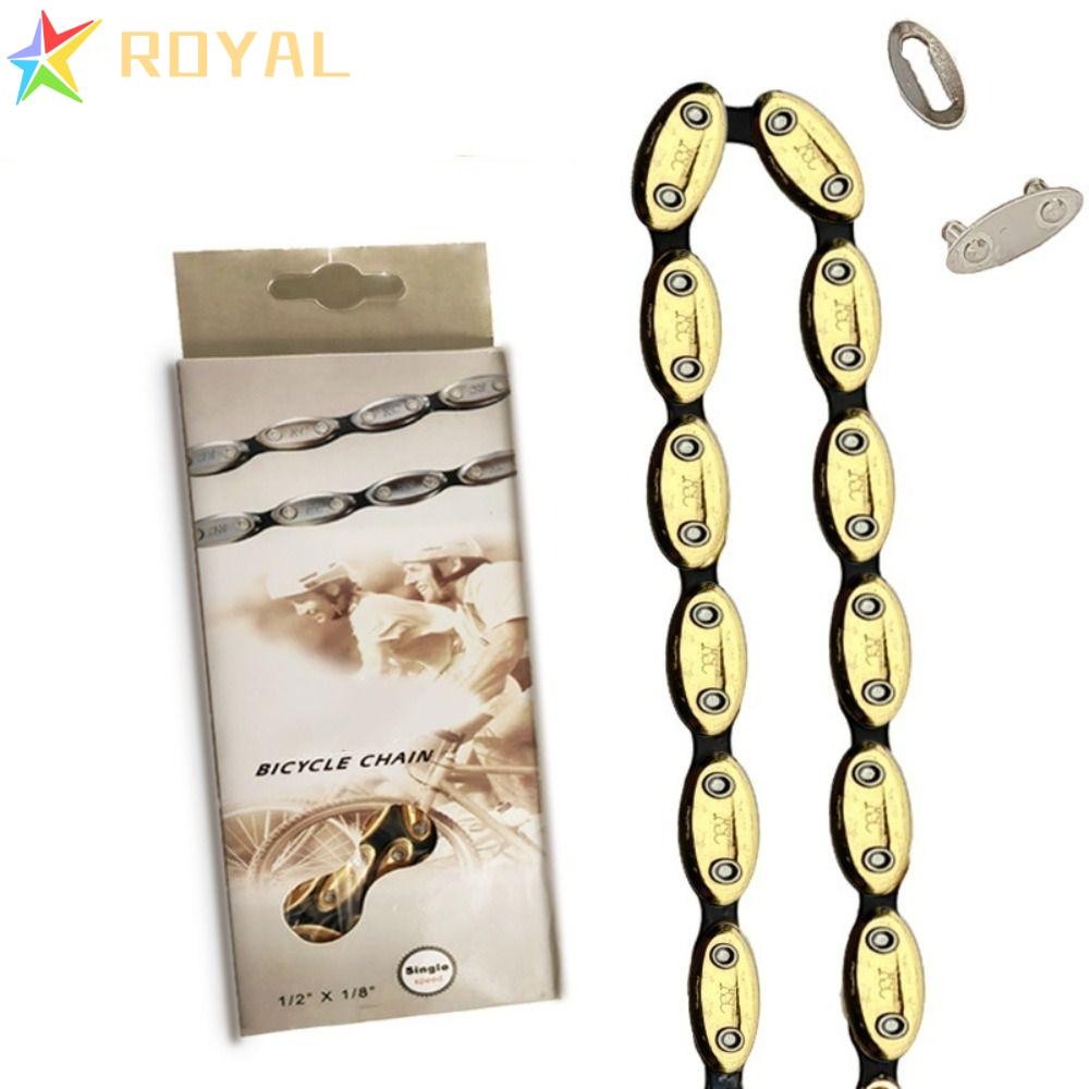 โซ่จักรยาน Olive Chain ขนาด 1/2 x 1/8, 100 ลิงค์ สีทอง/เงิน สำหรับจักรยาน Fixed Gear