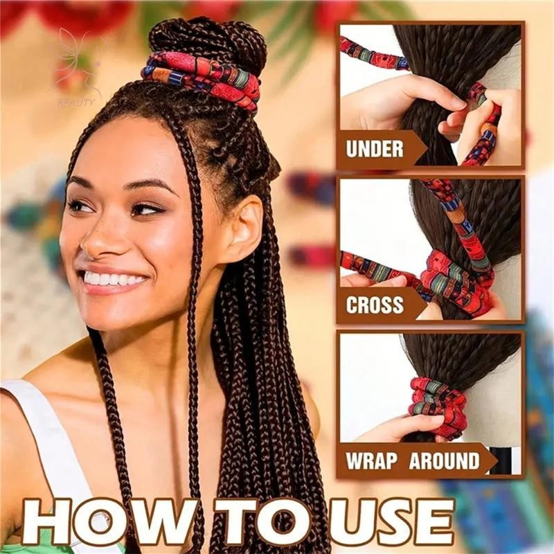ยางรัดผมหางม้า Dreadlocks สีสัน สไตล์ชาติพันธุ์ สําหรับจัดแต่งทรงผม{TH}