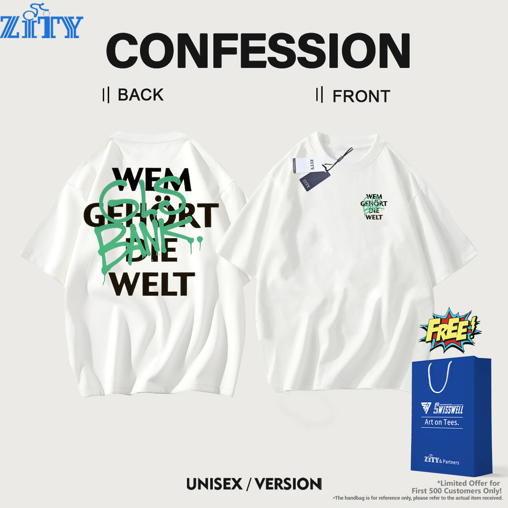 ZITY ✨ T shirt ทั้งชายหญิง เสื้อยืดคอกลม OVERSIZE Cotton 100% Unisex ลายการ์ตูน pearl เนื้อผ้านุ่ม ของแท้✅ Y19