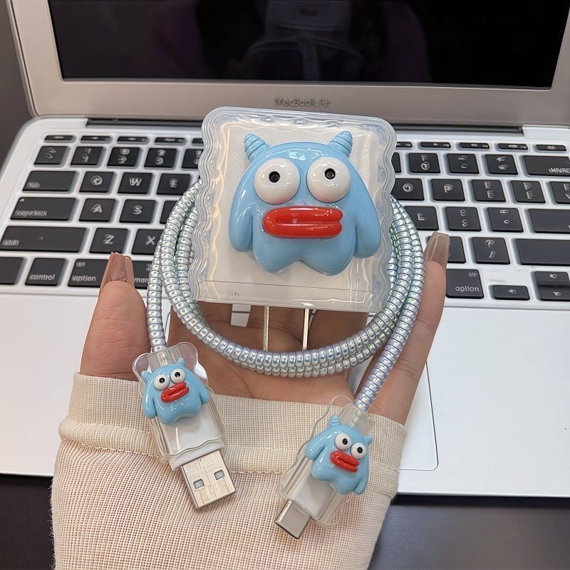 น่ารัก Little Monster สําหรับ OPPO 65W Reno 5 Charger Protector 67W Reno 10pro plus Charger Case TPU