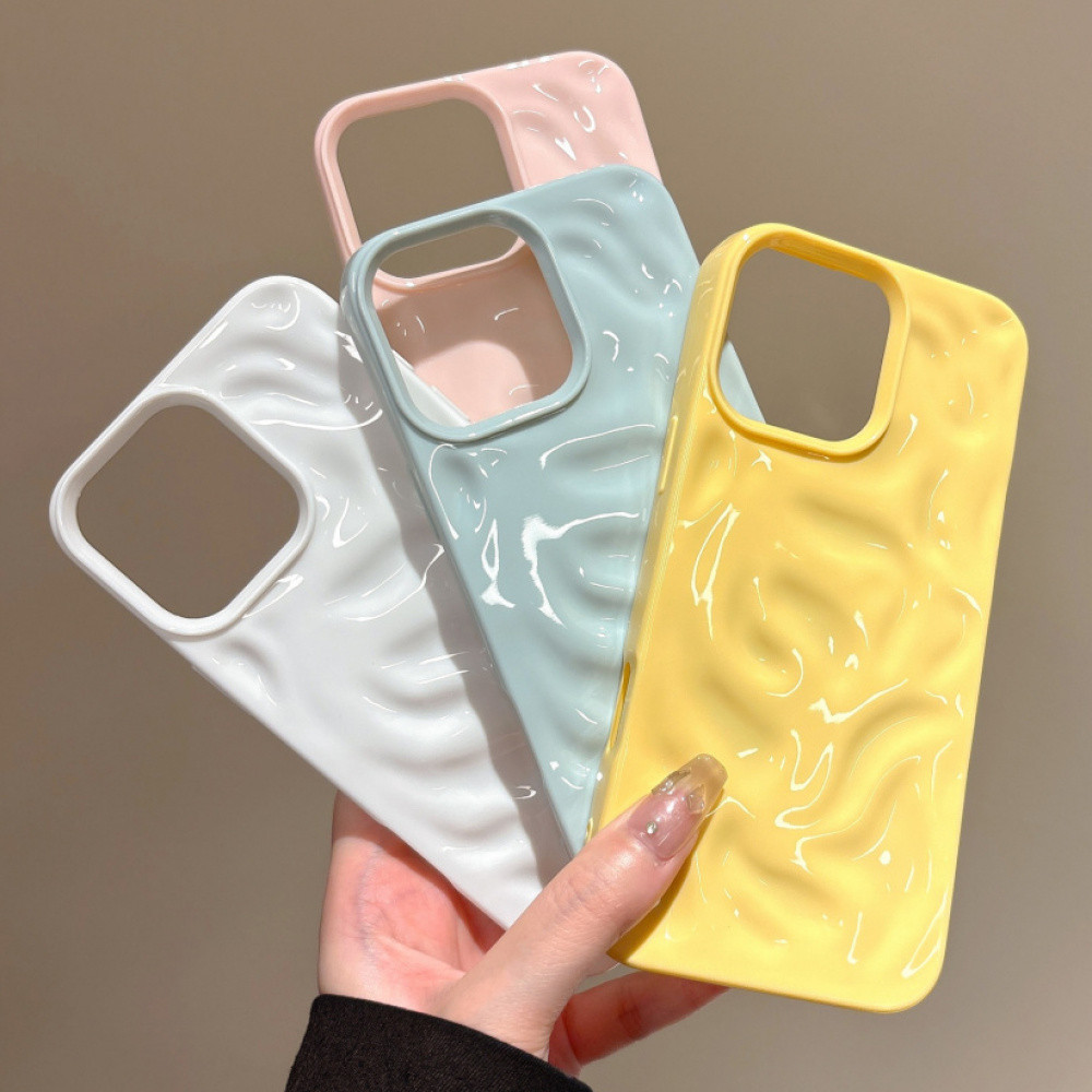 Ins Soild สีริ้วรอย Meteorite IPhone สําหรับ iPhone 16 Pro Max 16 Plus 16 15 Pro Max 14 13 12 11 XS Max XR X/XS 7/8 Plus 7/8/SE Anti Drop Soft Tpu ฝาหลัง