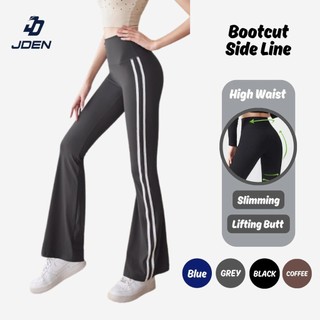 JDEN Seluar Bootcut SideLine High Waist Fitness Sports Workouts Leggings - Bootcut Yoga Pants Plus Size