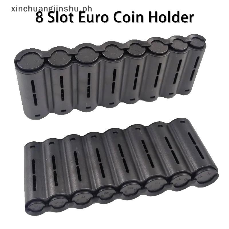 XIN Creative แบบพกพา 8 ช่อง Euro Coin Storage Dispenser Euro Coin Holder Collector สําหรับ Home Watt