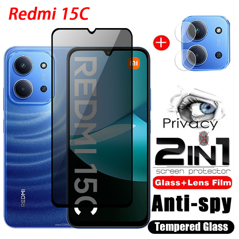 สําหรับ Redmi 15C 4G POCOC85 5G 2025 ความเป็นส่วนตัวกระจกนิรภัยป้องกันหน้าจอคลุมทั้งหมดฟิล์มป้องกันโทรศัพท์สําหรับ Redmi15C 15 C Mi POCO C85 เลนส์กล้อง