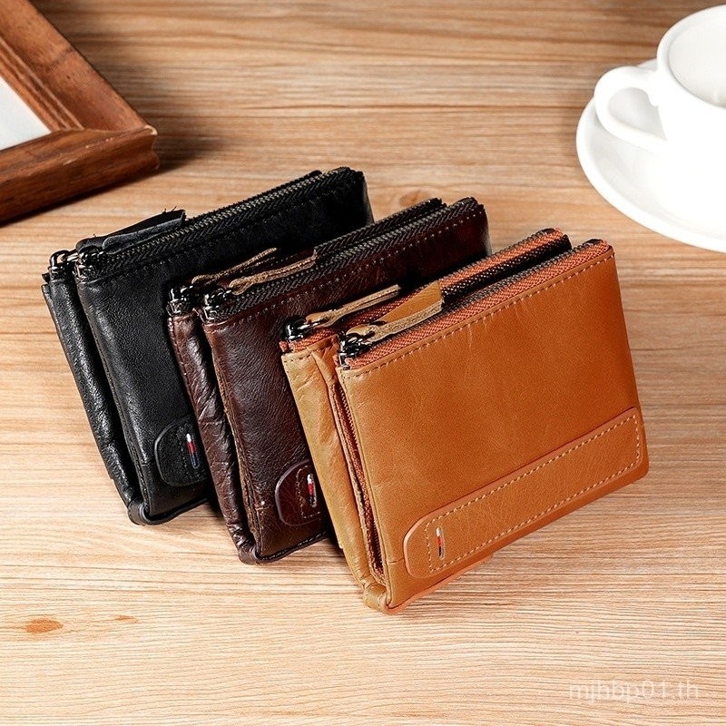 หนังแท้แท้ผู้ชายเปลี่ยนกระเป๋าสตางค์มัลติฟังก์ชั่หนังวัวใบขับขี่สไตล์ใหม่ช่องเสียบการ์ดผู้ถือบัตรนัก
