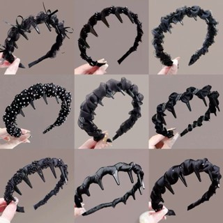 ที่คาดผมฟันคลื่นพลอยเทียม สไตล์เกาหลี เหมาะสำหรับผู้หญิงทรงผ…