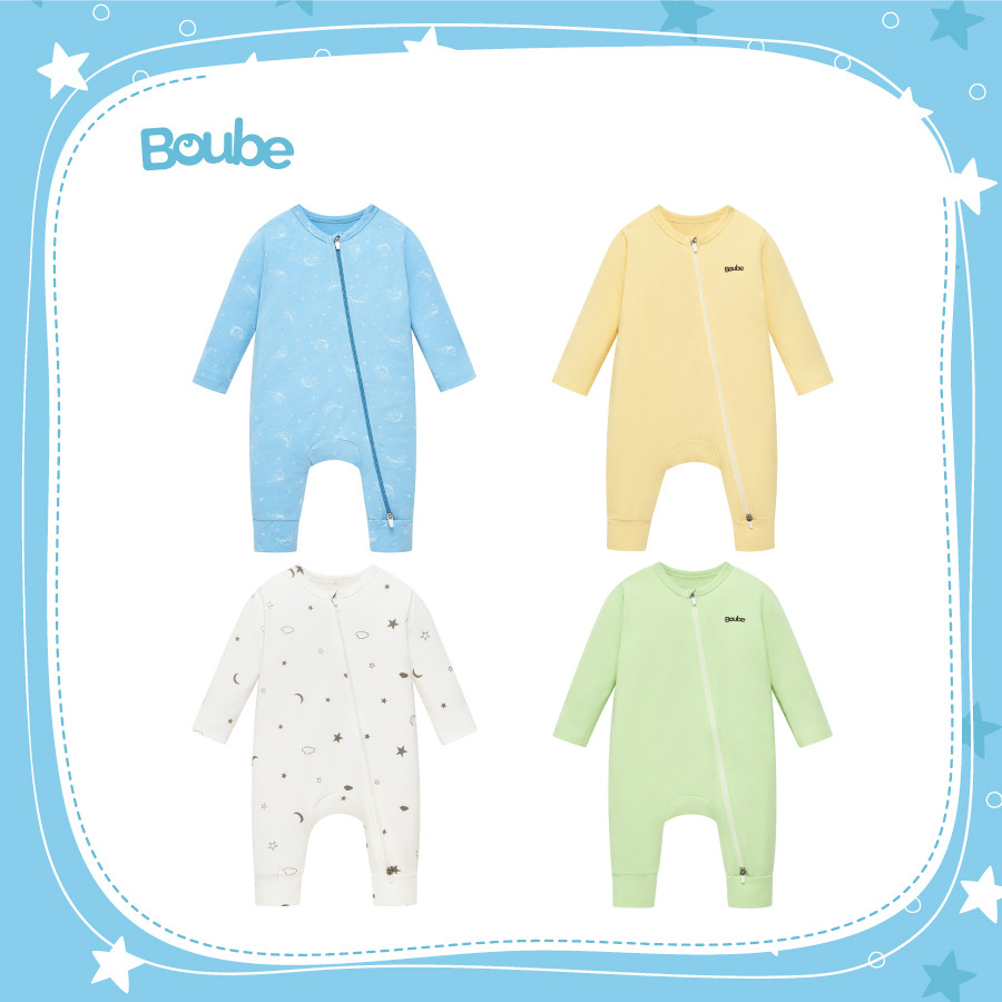 ยาว ร่างกาย มีซิป มีหลายสีหลายลาย เด็กแรกเกิด เด็กผู้ชาย เด็กผู้หญิง โบube ผ้าคอตตอน