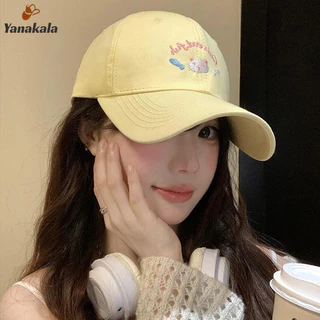 ส่งเร็ว🚚ปักลูกแมว หมวกเบสบอล หญิง น่ารักหวาน กันแดด ปรับระดับได้ หมวกกันแดด หมวกกันแดด-Yanakala