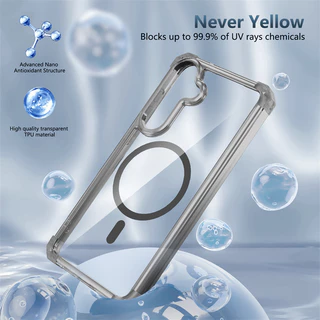 สําหรับ Samsung Galaxy S26 S25 S24 S23 S22 S21 หมายเหตุ 20 Plus Ultra S23 S24FE เคสโทรศัพท์,โปร่งใส Absorption กันชน Anti-สีเหลืองฝาครอบ
