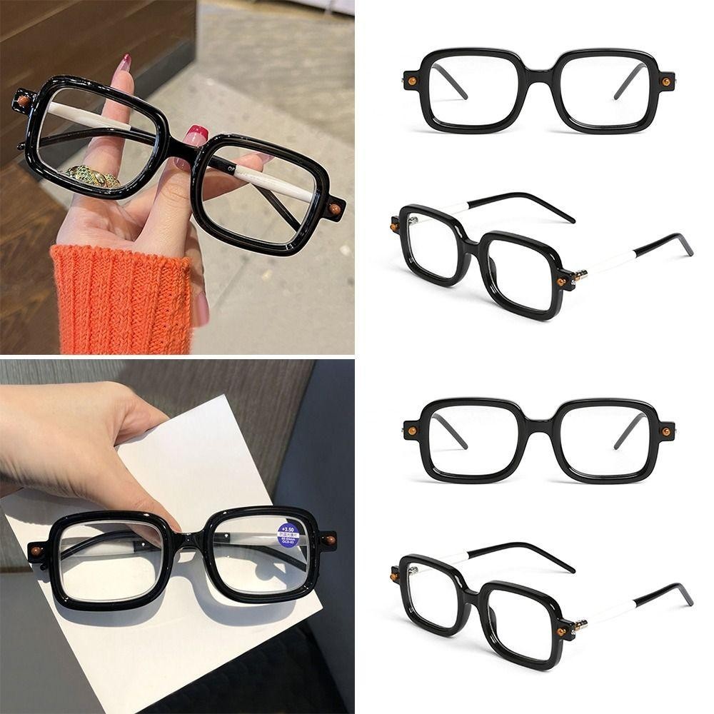 WAUREEN แว่นตาทรงสี่เหลี่ยม, Board Blue Blocking Anti-Blue Light แว่นตาอ่านหนังสือ, Elegant Ultralight Eye Protection แว่นตาสายตายาวสํานักงาน - รูปที่ 3