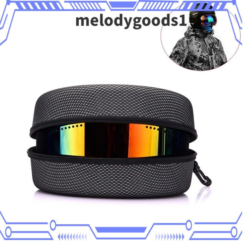 Melodygoods1 แว่นตาสกี, กันน้ํา Anti-Shock Goggle Protector , ซิป Hard Shell กระเป๋ารถจักรยานยนต์กล่องแว่นตา
