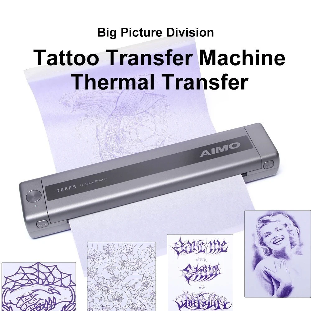 Aimo T08FS สายบลูทูธพิมพ์ความร้อน A4 Tattoo Line Art Transfer Machine เหมาะสําหรับอุปกรณ์สักทั้งหมดสมาร์ทโฟนและพีซี thumbnail 3
