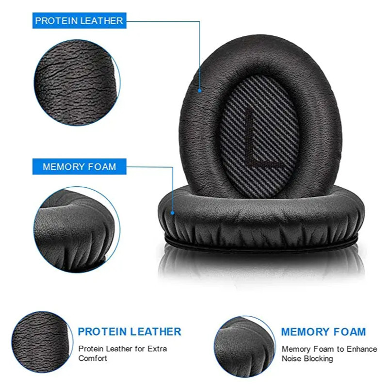 1 คู่แผ่นรองหูฟังสําหรับ Bose QC35 / QC35 II หูฟังแผ่นรองหูฟังเบาะฟองน้ําชุดหูฟัง Earmuffs