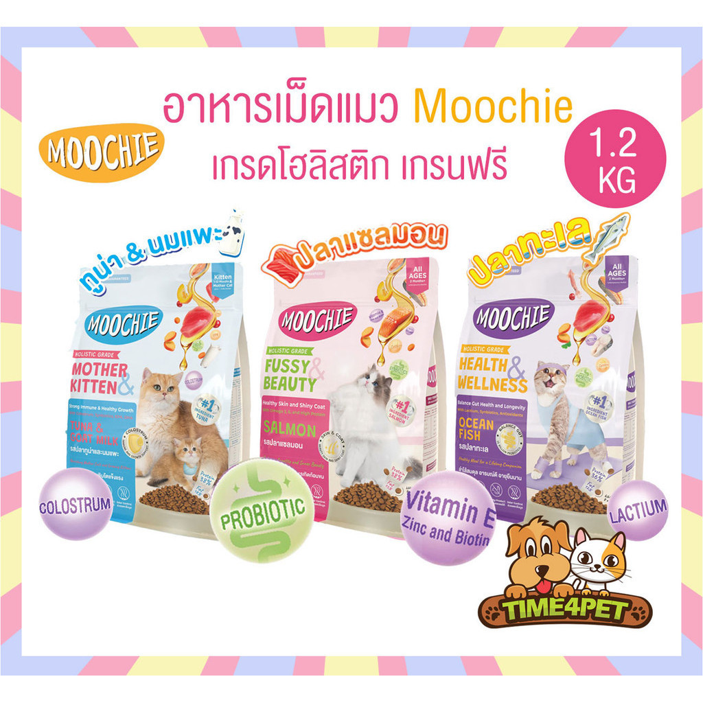 [ 1.2 KG ] Moochie อาหารเม็ดแมว เกรดโฮลิสติก เกรนฟรี