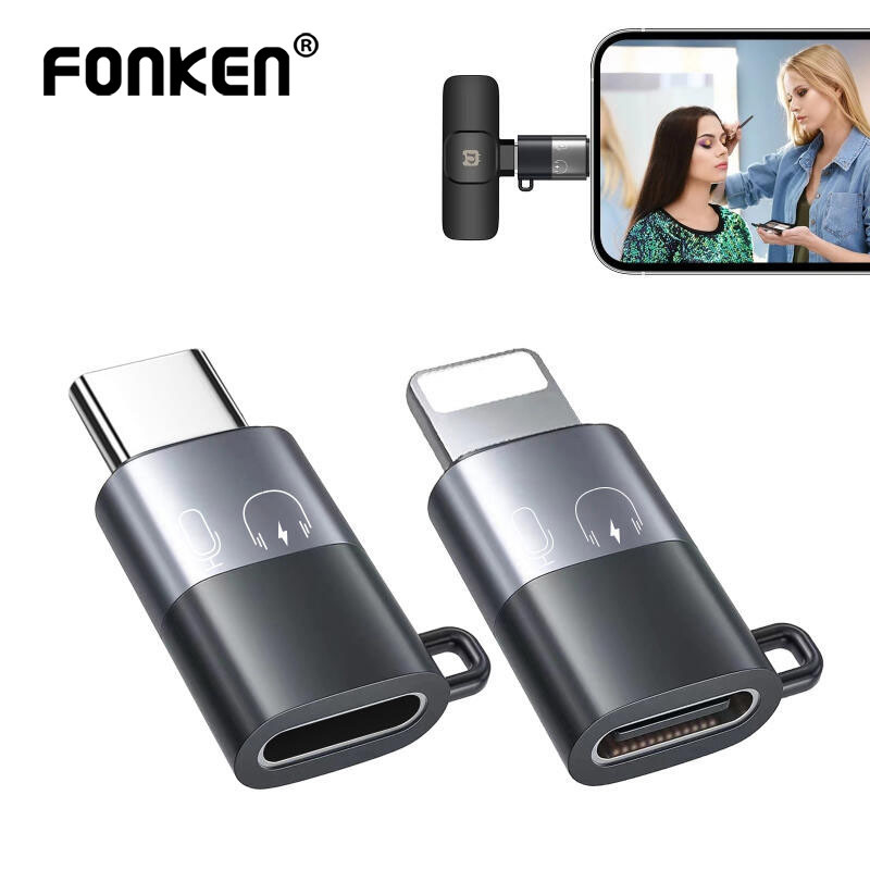 Fonken ประเภท C/iOS OTG อะแดปเตอร์ Fast Charging Converter อะแดปเตอร์ถ่ายโอนข้อมูลสําหรับ Monitor ดิจิตอลหูฟัง Lavalier ไมโครโฟน