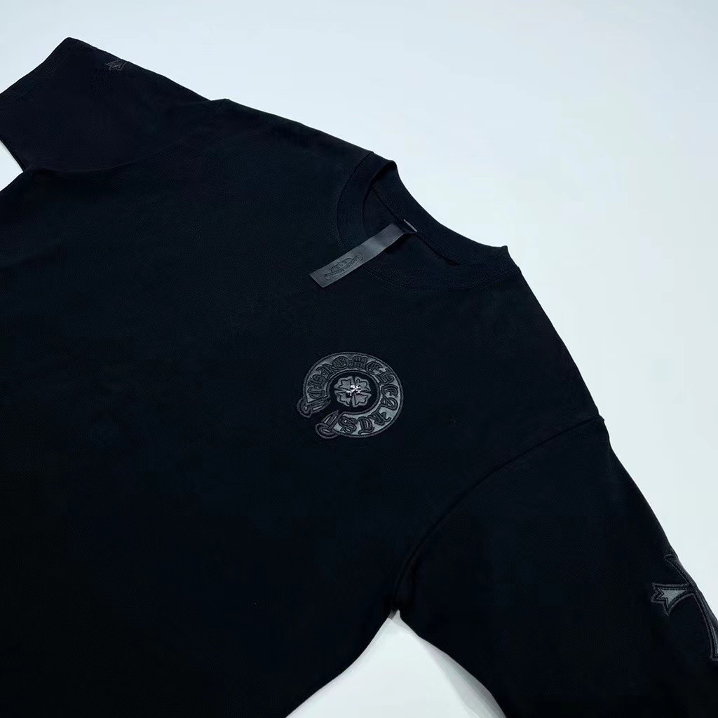 ราคาดีที่สุด CHROME HEARTS PRINT T-SHIRT [ใหม่] โลโก้ไม่ใช่หนังต้องมีขนาดเต็ม s-5xl