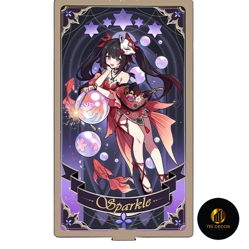 พวงกุญแจ สแตนดี้ ภาพวาดแก้วแกว่งรุ่น Honkai Star Rail FABLE OF STARS Tarot ศึกษาและโต๊ะทํางานตกแต่ง