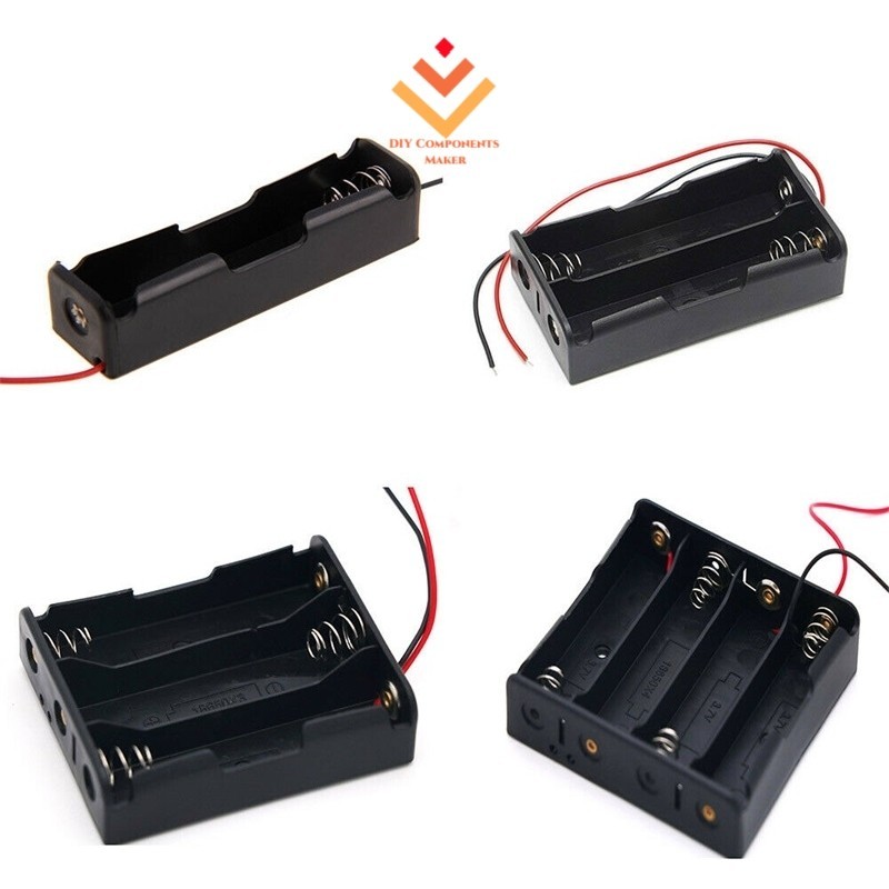 18650 แบตเตอรี่กรณีกล่องผู้ถือ 3.7V 1X 2X 3X 4X 18650 พลาสติกกรณีลวดตะกั่ว