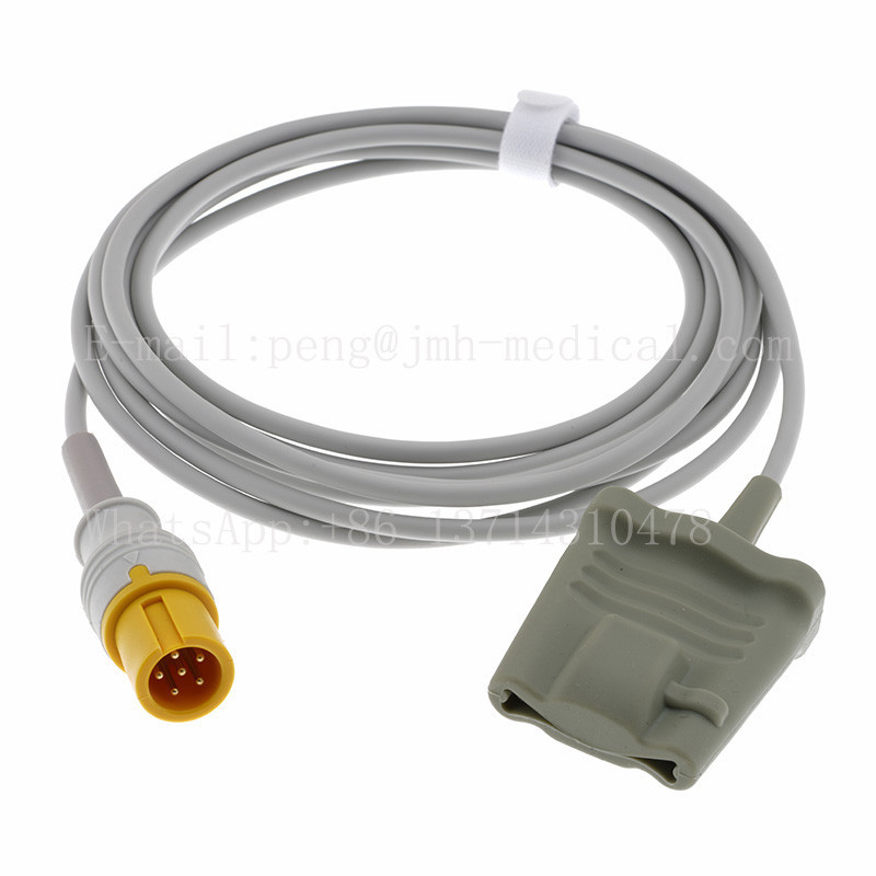 ใช้งานร่วมกับ Contec CMS 5100 6000 7000 8000 9000 บ้านผู้ป่วย monitor Reusable SpO2 Sensor 6pin เลือดออกซิเจนสาย 3 M