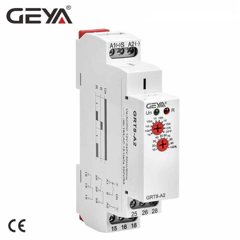 ✦GEYA GRT8-A Delay on Time Relay 12V 24V 230V Timer Relay Din Rail Type Time Delay Relays with CE CB