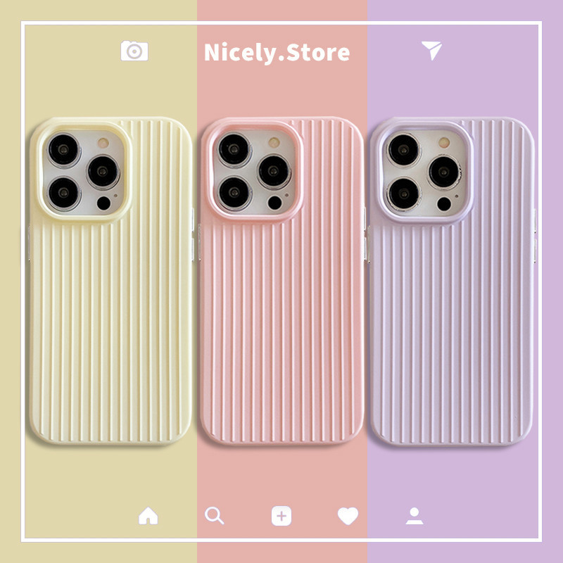 Simple ลูกฟูกลาย Macaron สีทึบเคสโทรศัพท์สําหรับ iPhone 15 14 13 12 Pro Max 11 15Pro iPhone13 Shock Proof ป้องกัน TPU ปลอก