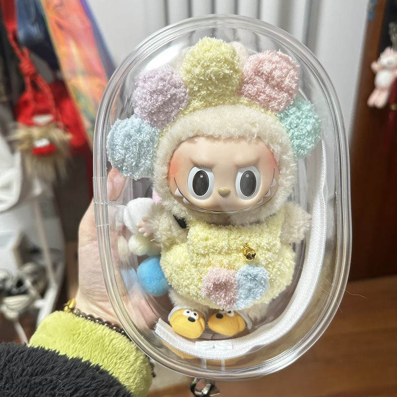 ใส่ลาบูบู้ กล่องใส่ art toy labubu macaron popmart กุญแจ กระเป๋า ตกแต่ง
