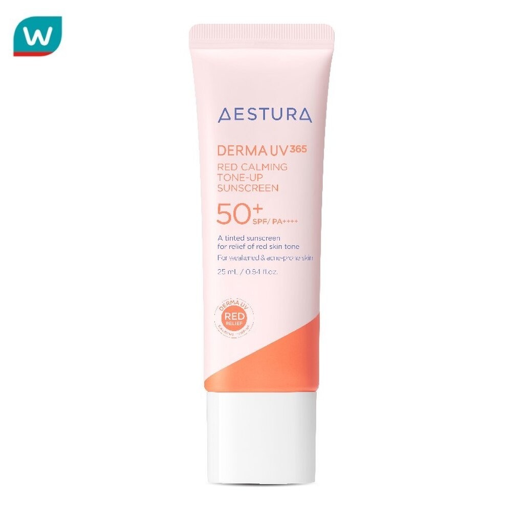 Aestura เอสทูร่า เดอร์มา ยูวี 365 เร้ด คาล์มมิ่ง โทนอัพ ซันสกรีน SPF50+ PA++++ 25 มล.