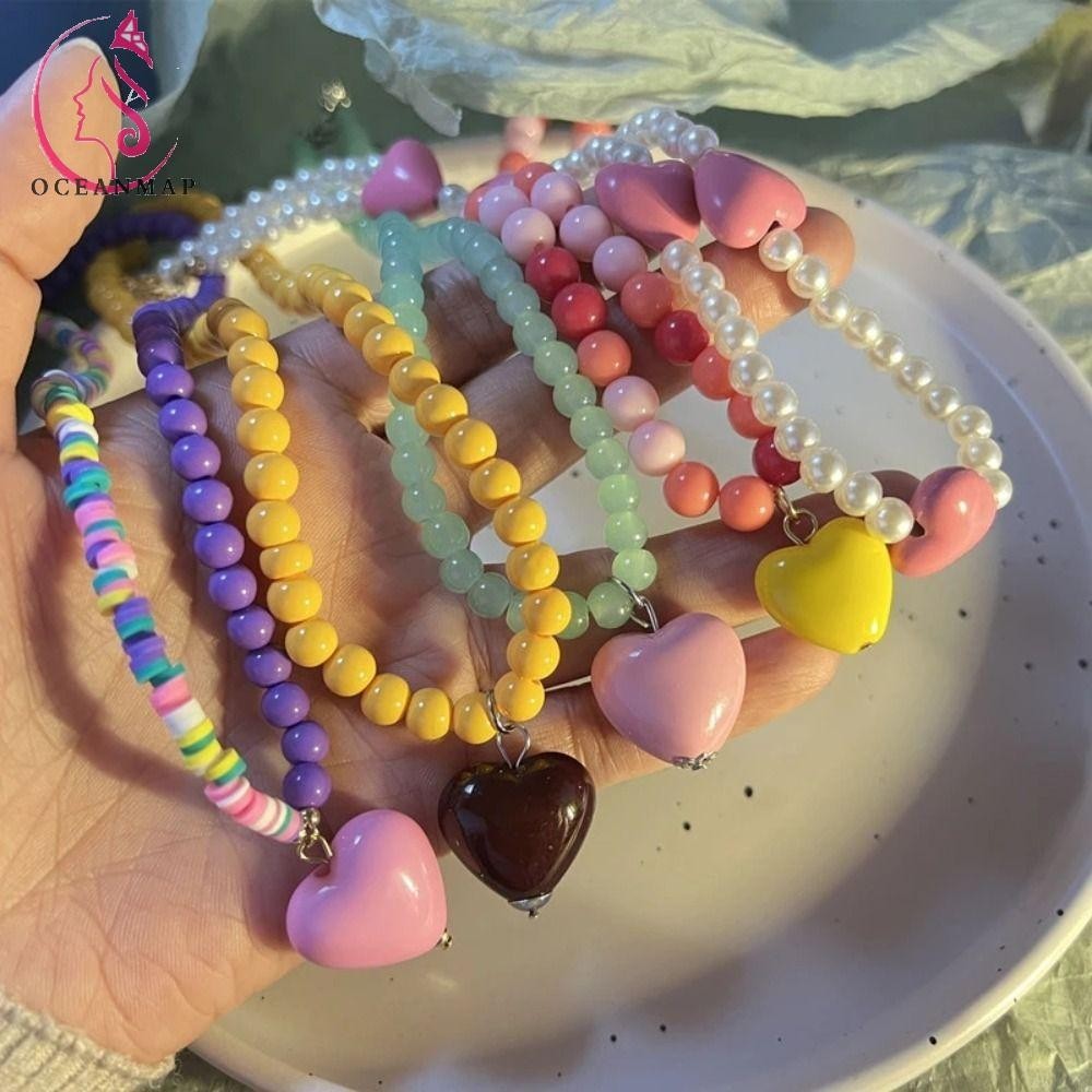 มหาสมุทรแผนที่สายรุ้งสีสร้อยคอที่ไม่ซ้ํากันย้อนยุคสาวของขวัญกระดูกไหปลาร้าโซ่เสื้อกันหนาวโซ่โลหะผสมสร้อยคอเกาหลี