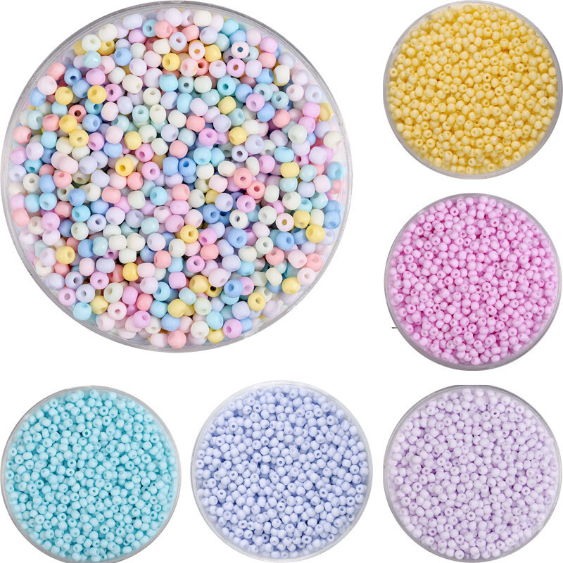 St.kunkka 2/3 มม.10G Macaron สี Charm เช็กแก้ว Frosted ลูกปัดน่ารักจํานวนมากลูกปัดขนาดเล็กสําหรับ DIY สร้อยข้อมือหัตถกรรมเครื่องประดับทําอุปกรณ์