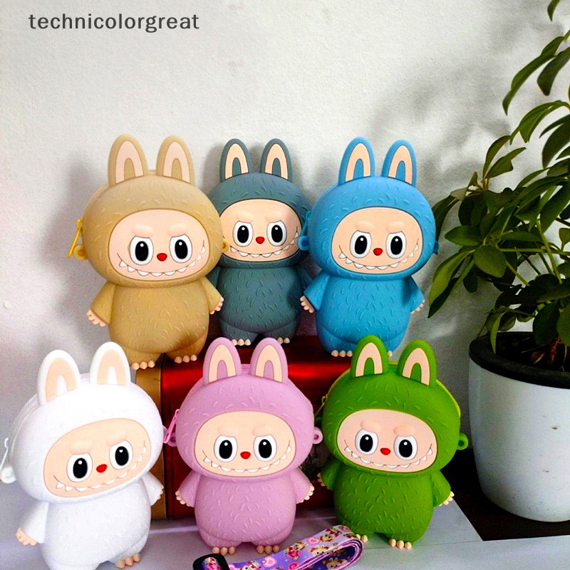 Tcgt Labubu กระเป๋าใส่เหรียญซิลิโคนเด็กการ์ตูนกระเป๋าสะพายข้างกลางแจ้งกระเป๋าเดินทางนักเรียนพร้อมกระเป๋าเก็บ Great
