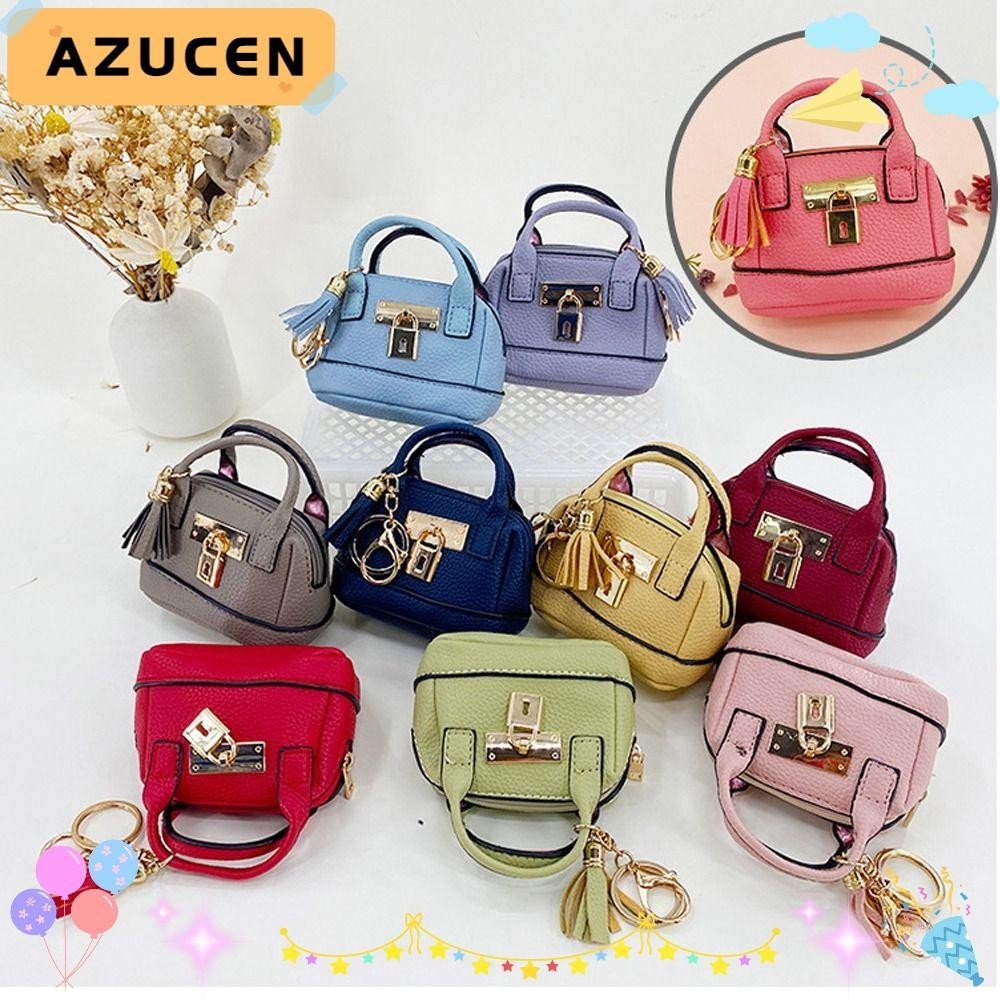 Azucen กระเป๋ากุญแจ, พร้อม KeyChain กระเป๋าสตางค์กระเป๋าใส่เหรียญมัลติฟังก์ชั่น, กระเป๋าเก็บของขนาดเล็กหนัง PU ของขวัญเรียบง่าย