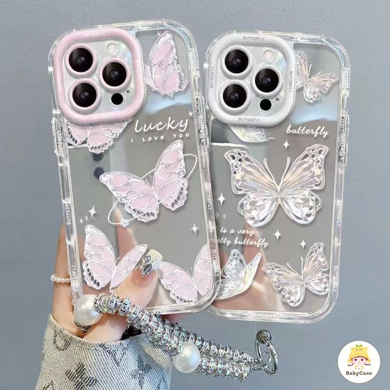 แท็กภาษาอังกฤษอย่างง่ายช่างฝันผีเสื้อส่องแสงดาว เคส IPhone 16 11 13 15 12 14 Pro Max 7Plus XR X XS Max 15 14 8 Plus SE