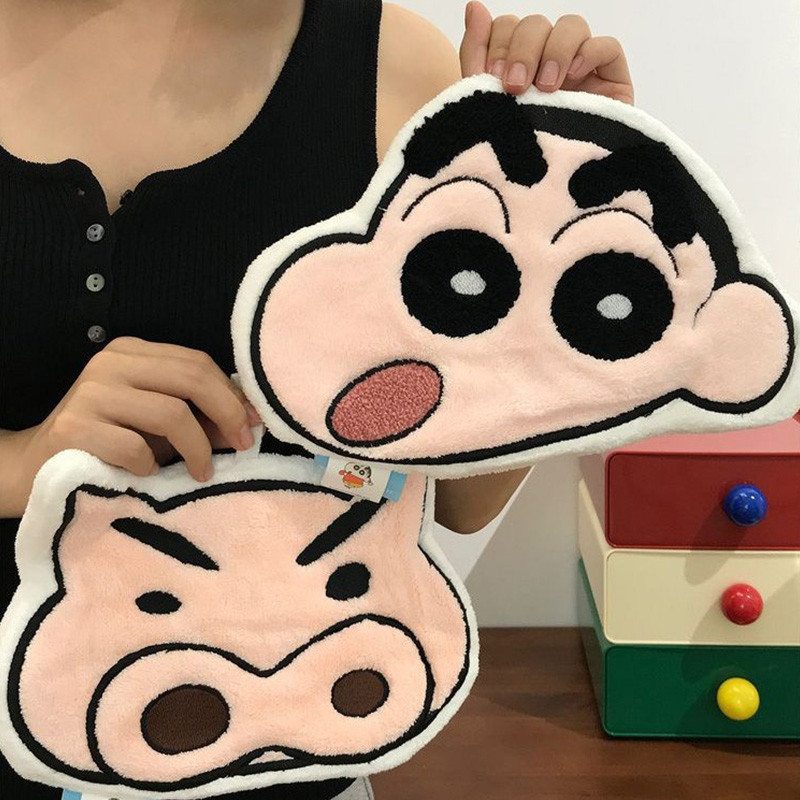 ผ้าเช็ดมือเครยอนชินจังน่ารักสนุกแขวนผ้าเช็ดหน้าดูดซับการ์ตูนผ้าขนหนูแขวน - รูปที่ 2