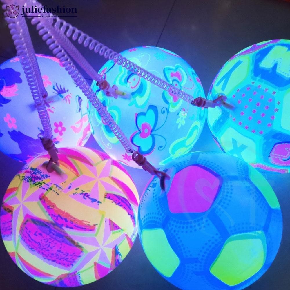 JULIEFASHION 22 ซม.Inflatable Soft Ball เด็กเกม Bouncing Balls พร้อมโซ่เด็กความบันเทิง Play แบบพกพา Rainbow Bouncy Ball S1V7