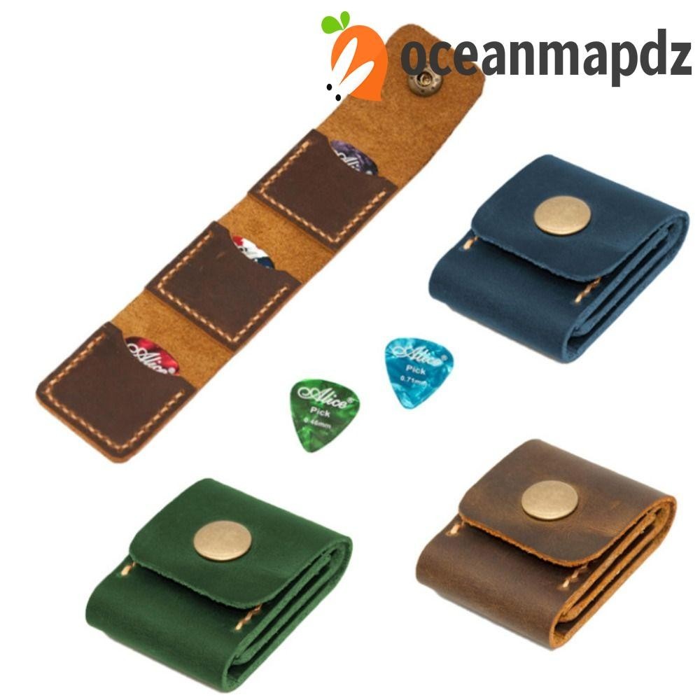 Oceanmapdz ที่วางปิ๊กกีตาร์, หนัง PU Picks Organizer Picks กระเป๋าเก็บ, พวงกุญแจ Smooth ความจุขนาดใหญ่ทนทานกีตาร์ Picks Holder กระเป๋าอุปกรณ์กีตาร์