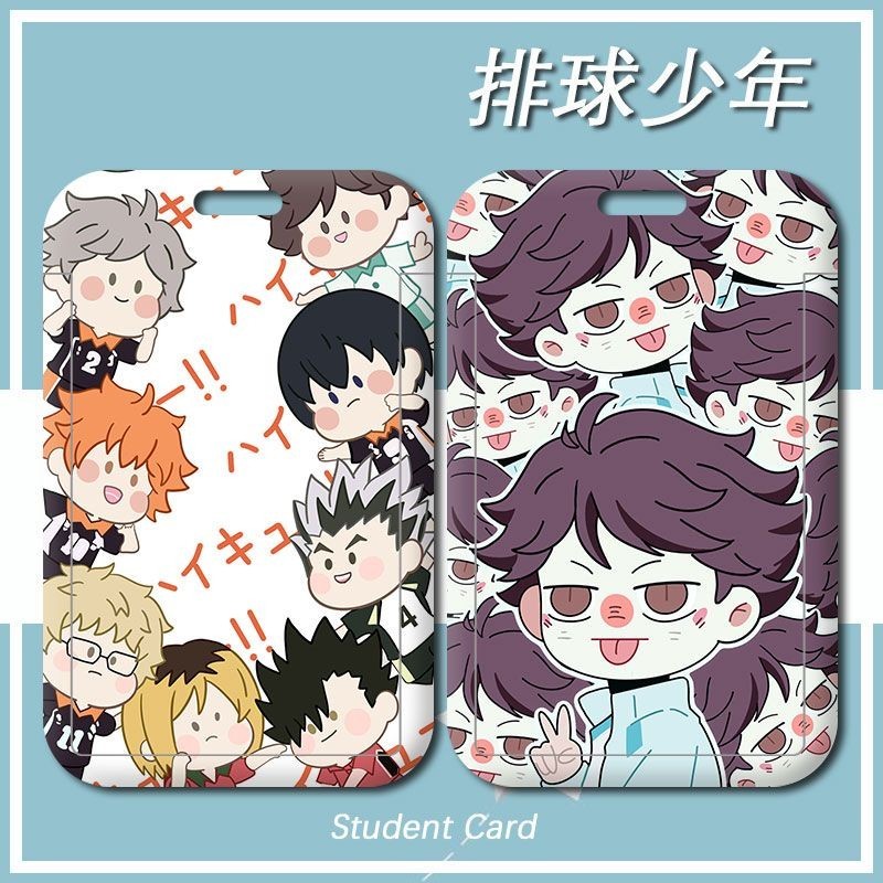 ไฮคิว เวอร์ชั่นน่ารัก!! Hinata Shoyo DIY Student Campus ID Card Holder Kenma Kozume Bank Card MRT Card Bus Card Work Permit ID ฝาครอบป้องกัน