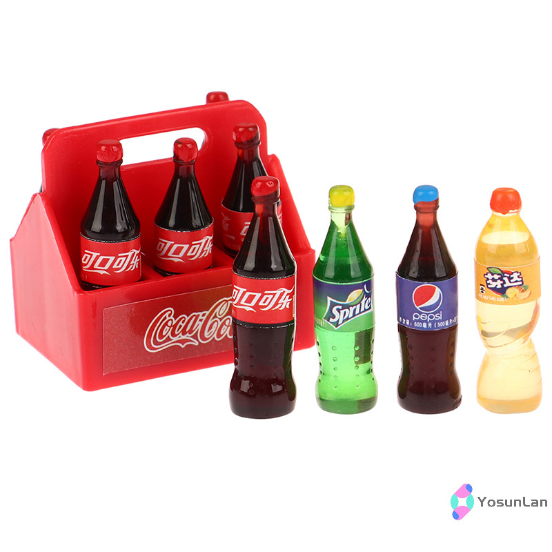 Yosunlan] 1 ชุด Dollhouse Miniature Cola Soda Sprite ขวด Modle Kitchen DIY อุปกรณ์เสริมใหม่