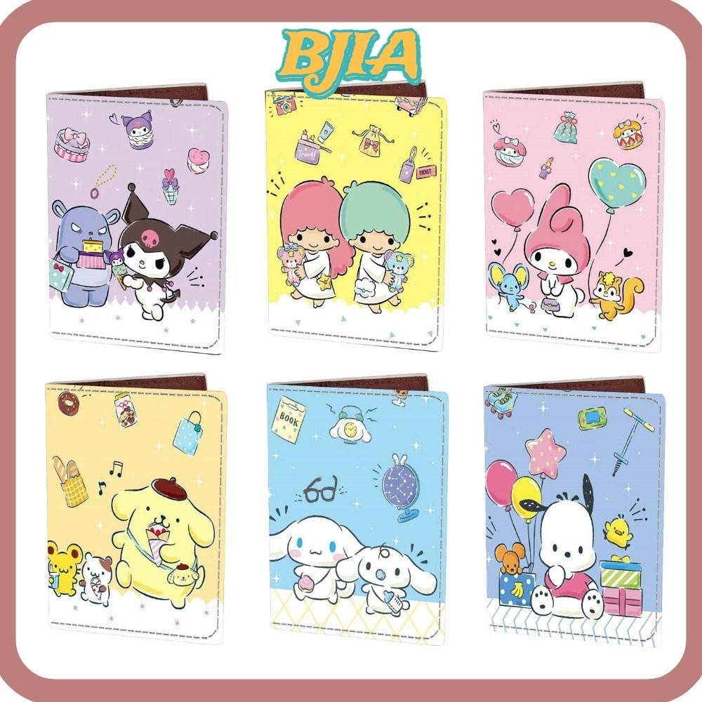 Bja พิมพ์ป้องกัน, การ์ตูน PU Sanrio ปกหนังสือเดินทาง, แบบพกพา Kuromi Cinnamoroll Melody Travel Passport Holder