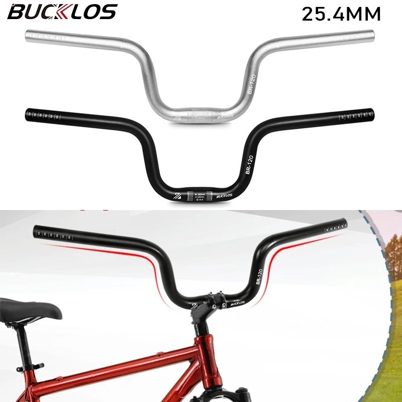 Bucklos 25.4 มม.จักรยาน Riser Handlebar 580 มม.จักรยาน Swallow Handlebar Ultralight U ประเภท MTB BMX จักรยานพับบาร์ 120/160 มม.