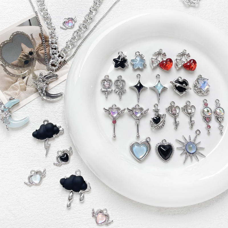 หวานเย็นโลหะผสมกามเทพรักหกมังสตาร์เชอร์รี่จี้ diy แฮนด์เมดเครื่องประดับสร้อยข้อมือสร้อยคออุปกรณ์ลูกปัด