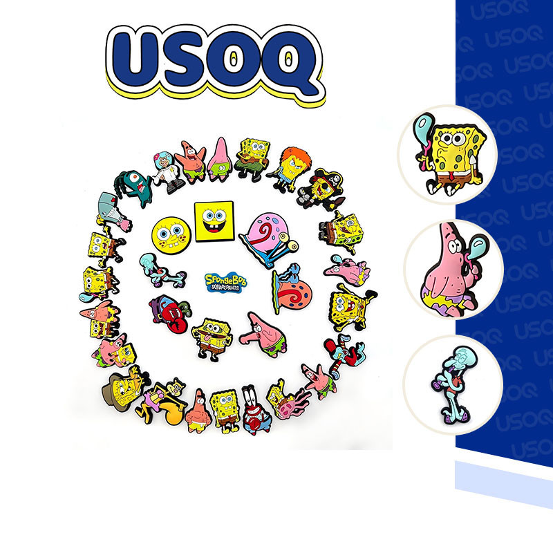 Usoq jibbitz crocs Spongebob series Crocs DIY buckle อุปกรณ์เสริมรองเท้าสวนผู้หญิง