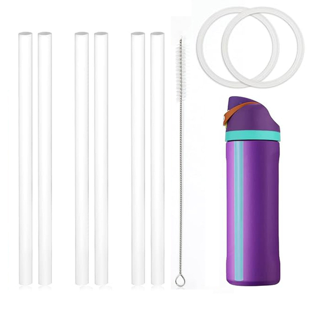 6ชิ้นเปลี่ยนหลอดสำหรับ owala FreeSize 24ออนซ์32ออนซ์, นำมาใช้ใหม่ล้างหลอดด้วยแปรงทำความสะอาดสำหรับ o