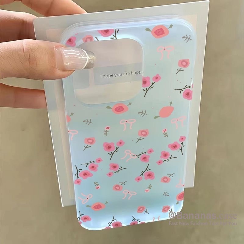 Iphone 16 15 14 13 12 11 Pro Max X Xr Xs Max 7 8 Plus SE2020 เคสโทรศัพท์น่ารักสีชมพูโบว์ดอกไม้ Matte Soft เคสโทรศัพท์