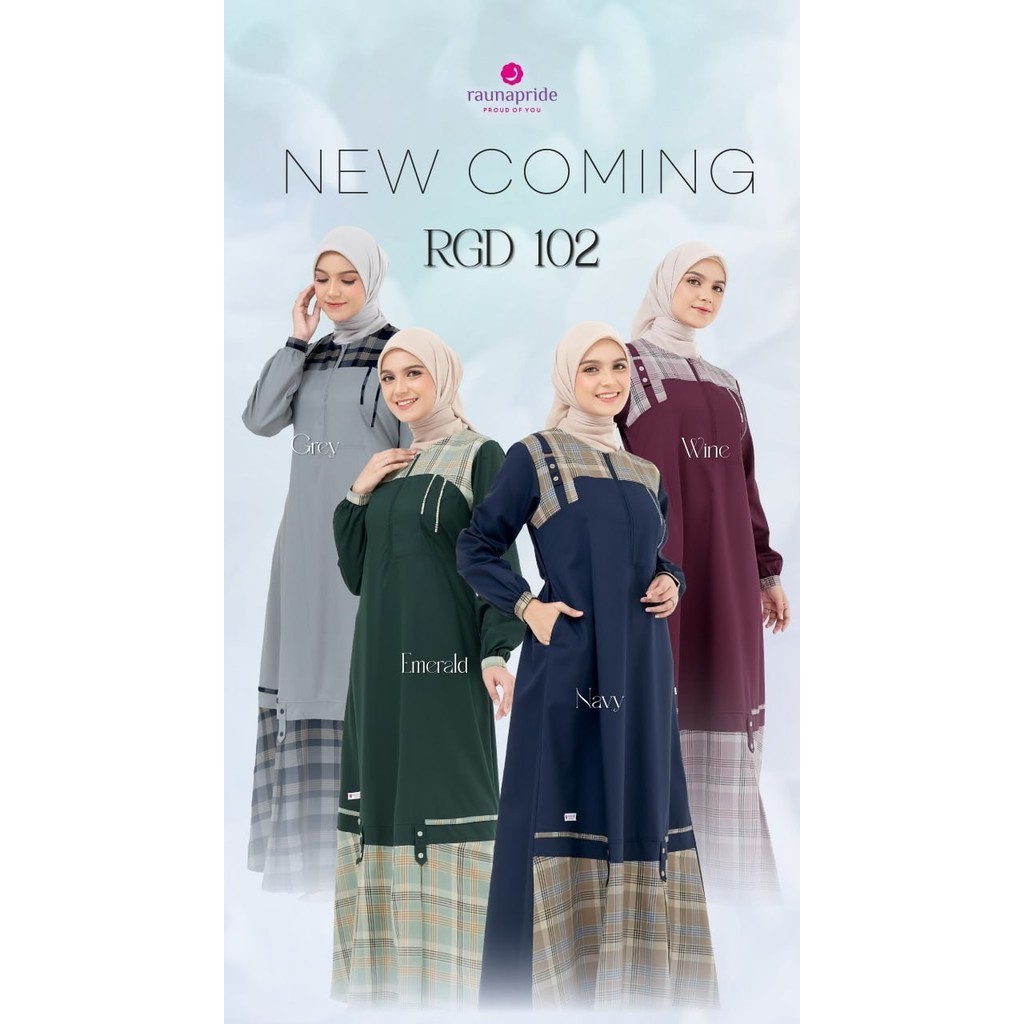 | มุสลิมร่วมสมัย Gamis RGD-102 By Raunapride | ชุดเดรสผู้หญิงผู้ใหญ่