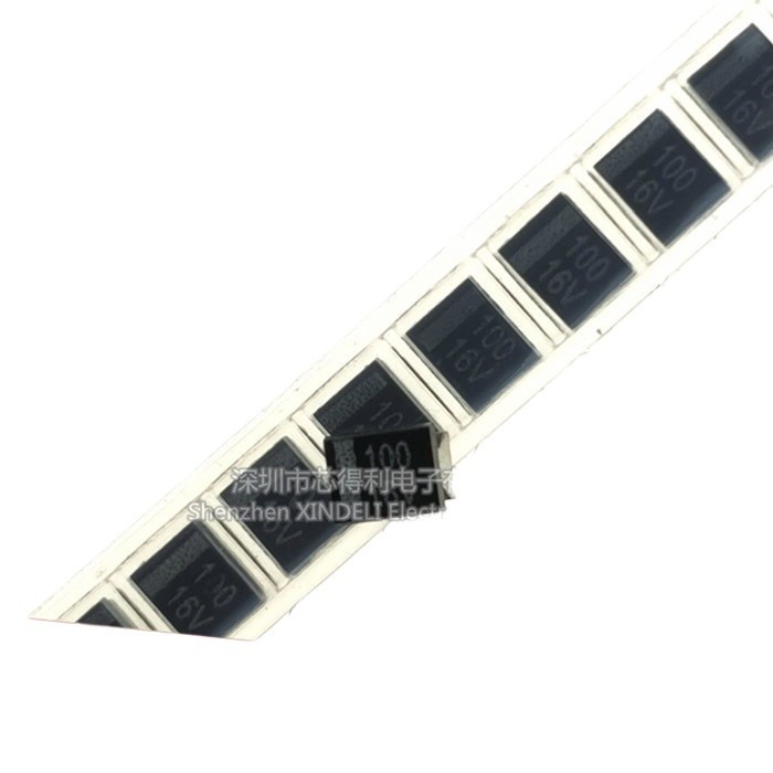 Tantalum Capacitor 16V100UF 107C 100UF 16V B3528 ชิป B ประเภท NEC สีดํา Tantalum Capacitor 107