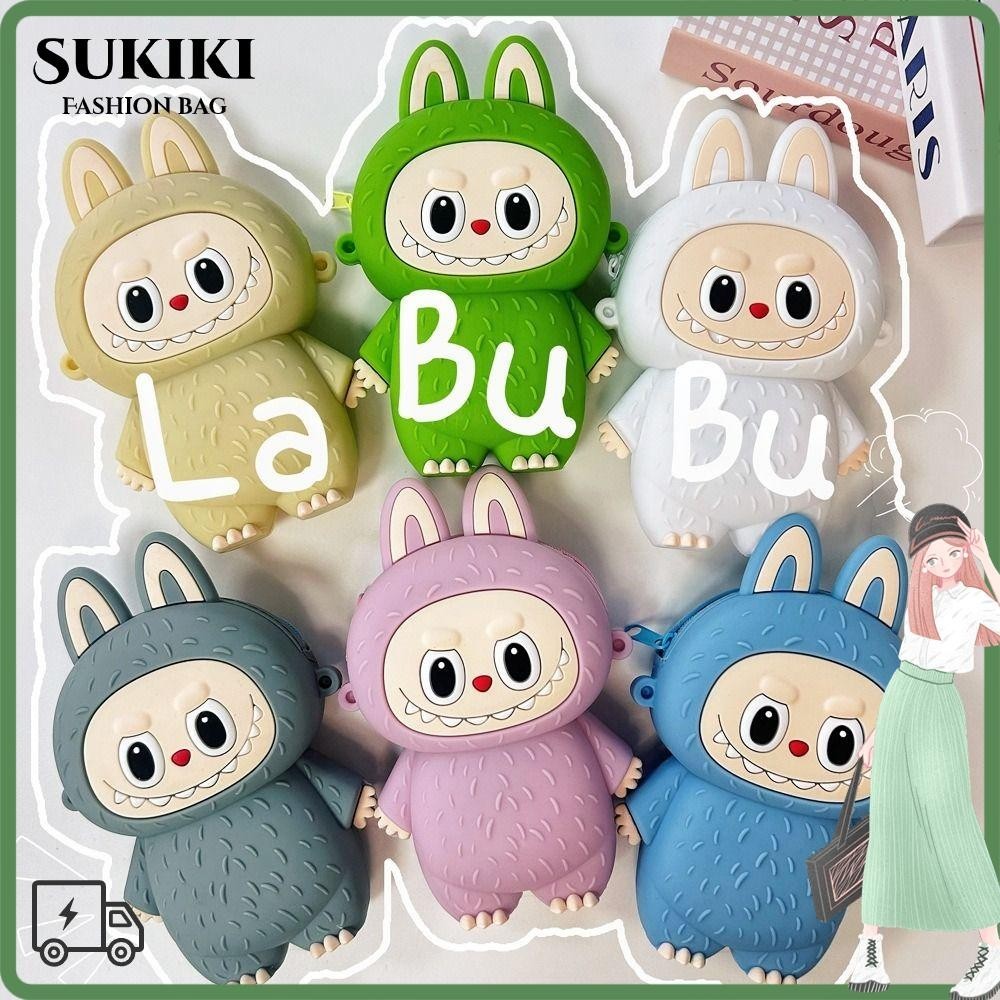กระเป๋าซิลิโคนลายลาบู้บู้ มีสายสะพายยาว+ซิป สายปรับความยาวได้