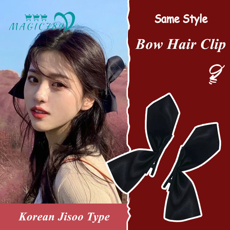 ปาตาชู กิ๊บติดผมโบว์สีขาวสไตล์เกาหลี 1 คู่สําหรับผู้หญิง - รูปที่ 5